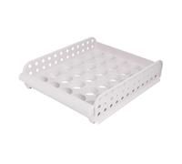 HOMSFOU Boîte à Œufs Empilable Blanche 30 Compartiments, Plateau En Plastique Pour Rangement Réfrigérateur, Organisateur De Bac à Légumes Monocouche, Stockage Sécurisé Œufs