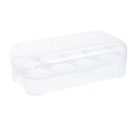 HOMSFOU Boîte à Œufs Rigide 8 Compartiments Blanche en Plastique Pp Verrou Sécurisé, Porte-œufs Compact pour Réfrigérateur, pour Stockage et Transport en Camping ou Pique-niques