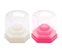 HOMSFOU Boîte de Rangement 48 Trous pour Embouts de Perceuse à Ongles 2 Pièces Blanc et Rose Socle de Présentation pour Atelier Nail Art et Usage Quotidien