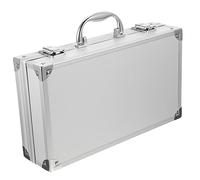 HOMSFOU Boîte De Rangement Aluminium Multifonctionnelle pour Outils Et Médicaments Mallette De Transport pour Cosmétiques Et Accessoires Organisateur Intérieur Pratique Blanc