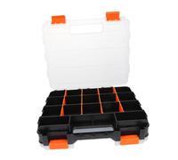 HOMSFOU Boîte de rangement en plastique avec compartiments - Organiseur durable pour pièces électroniques et outils - Couvercle pour une visibilité et une récupération faciles