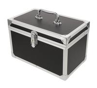 HOMSFOU Boîte de Rangement pour Magicien Grosse Taille 30x18x19 Cm, Mallette Multifonction en Alliage D'aluminium Revêtement Imperméable Intérieur, Texture Cuir Gaufré 13 Côtés, Boîte