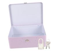 HOMSFOU Boîte de Rangement Tôle Verrouillable Organisateur de Bureau Vintage Coffret Sécurisé pour Bijoux et Petits Objets Cadeau Collector