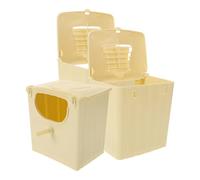 HOMSFOU Boîte D'élevage pour Oiseaux en Plastique Beige 3pcs Nidification pour Perroquets Jardin Accessoires de Nid pour Oiseaux