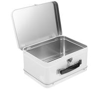 HOMSFOU Boîte en Métal avec Serrure Verrouillable Format 205X150X100 MM Boîte de Rangement en Fer Blanc pour Cosmétiques et Bureau Contenant Multi-Usage pour Organisation et Artisanat