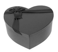 HOMSFOU Boîte Présent de Cœur Noire Taille Moyenne 270X210X105 MM Boîte à Fleurs pour Compositions Coffret Vide Couvercle pour Saint-Valentin Anniversaires et Décoration de Mariage