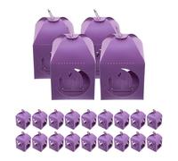 HOMSFOU Boîtes à Dragées Eid Mubarak 25 Pièces en Papier Ajouré Violet Étoiles et Lunes, Contenant à Friandises pour Ramadan et Fête Islamique, Coffret Présent Portable pour Décoration