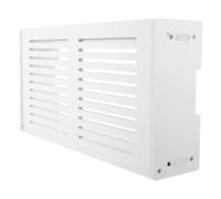 HOMSFOU Boîtier de Rangement Blanc en Plastique pour Modem, Mural | Compatible Multi-appareils, Cache-câbles Discret, Gain de Place, Aspect Moderne, Usage Domestique