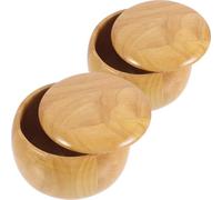 HOMSFOU Bol de Pièces d'Échecs Go en Bois de Hêtre, Grand Format, Boîte à Couvercle Étanche pour Rangement Sécurisé, pour Amateurs de Jeux de Société