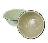 HOMSFOU Bol Rétro Émaillé Vert Lot de 2 Bassines 16 CM et 18 CM pour Préparation Culinaire et Service en Restauration