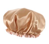 HOMSFOU Bonnet de Bain Imperméable Femme en Peva Épais Double Couche, Couleur Beige Clair, Bonnet à Cheveux Réutilisable et Extra Large, Adapté pour Bain et Sauna, Protection Cheveux