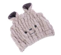 HOMSFOU Bonnet Séchoir à Cheveux pour Bébé Absorbant et Ultra-rapide, Bonnet de Bain Garçon et Filles Taille Unique en Tissu Microfibre Doux Couleur Sourire Café Lait, Accessoire