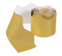 HOMSFOU Bordure Décorative Ondulée en Papier Doré Scintillant Rouleau 10 M X 57 CM Bordure Amovible et Résistante à L’Eau pour Tableau D’Affichage Salle de Classe Bureau et Mur