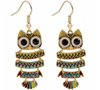 HOMSFOU Boucles D'oreilles Pendantes Hypoallergéniques et Sécurisées en Alliage Chouette pour Femmes pour Fête du Nouvel An ou Boîte de Nuit