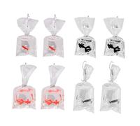 HOMSFOU Boucles D'oreilles Pendantes Légères et Colorées Créatives de Poisson Rouge Plusieurs styles 4 Paires en Plastique et Résine Femme pour Célébration D'anniversaire Plusieurs styles