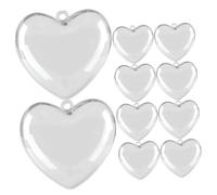 HOMSFOU Boules Décoratives Transparentes de Cœur 5 Cm, Lot de 10 Pièces à Remplir pour Décoration Saint-valentin, à Suspendre Maison et Fêtes, Boîte Présent Originale