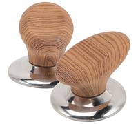 HOMSFOU Boutons de Couvercle de Casserole en Bois, Lot de 2 Pièces, Poignées Anti-Goutte pour Couvercles de Pots, Compatibles Différents Types de Casseroles, Usage Culinaire Sécurisé