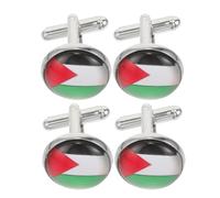 HOMSFOU Boutons de Symbole D'identité 4pcs Drapeau Palestinien en Alliage de Zinc, Accessoire Élégant pour Homme d'affaires pour Mariage et Bureau