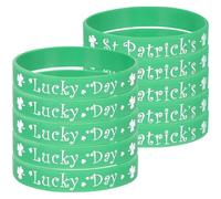 HOMSFOU Bracelets en Silicone Élastiques Saint-patrick 10 Pièces, Bracelets Trèfle Vert pour Fête Irlandaise, Accessoires de Fête Confortables et Résistants pour Hommes et Garçon et