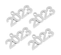 HOMSFOU Breloques 2023 En Métal, Pendentifs Porte-clés Diy 4 Pcs, Accessoires Bijoux Universels, Décoration Suspendue Délicate, Usage Créatif Artisanat, Présent Anniversaire Noël