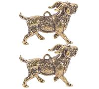 HOMSFOU Breloques Clés Chèvre en Laiton Or 2pcs Porte-clés Décoratif Léger Design Compact pour Paquet à Dos et Voyage