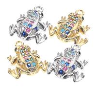 HOMSFOU Breloques Grenouille Métal, Breloques Pour Fabrication De Bijoux, Lot De 4 Pièces or Et Blanc, Mini Pendentifs Animaux, Pour Création De Bracelets Et Colliers, Fournitures Diy, Présent De Fête