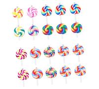 HOMSFOU Breloques Sucette En Pâte Polymère Diy, 20 Pièces, Porte-clés Suspendus Décoratifs Multicolores, Accessoires Légers Pour Créations Artisanales, Présent Pour Amateurs De Bijoux, Usage Quotidien