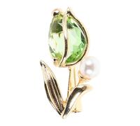 HOMSFOU Broche Accessoire Noble en Zircon pour Femmes Élégante Tulipe Design Compact et Finition Brillante Bijou Scintillant pour Banquets et Fêtes pour Robes et Foulards