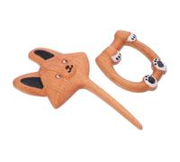 HOMSFOU Broche Corgi Bois Sculptée Main Épingle de Revers pour Femme Boucle de Foulard Vintage Accessoire pour Pulls et Châles