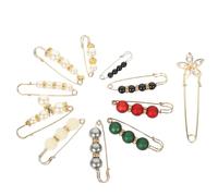 HOMSFOU Broche de Sécurité en Perles, 11 Épingles Décoratives pour Pantalon et Robe, Clips pour Vêtements Féminins, pour Resserrer la Taille et Ajuster Jeans ou Robes Style Aléatoire