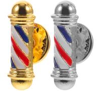 HOMSFOU Broche Décorative de Coiffeur de Poteau de Barbier, Lot de 2 Pièces, Épingles de Sûreté pour Salon de Coiffure et Usage Professionnel