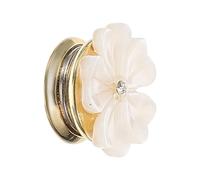 HOMSFOU Broche Fleur Magnétique en Nacre Blanche Naturelle, Broche Rétro Cinq Pétales, Accessoire Mode pour Femme, Épingle Foulard et Vêtement, pour Paquet et Manteaux, Présent Élégant