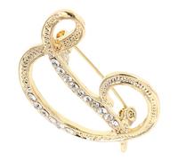 HOMSFOU Broche Lettre Alliage Solide Strass, Épingle Créative Décorative pour Femmes et Hommes, Accessoire de Mode Polyvalent pour Costumes, Chemises et Vêtements Décontractés