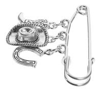 HOMSFOU Broche Occidentale en Métal Style Cowboy, Épingle de Sûreté pour Cardigan et Pull, Pince à Châle Unisexe, Accessoire Vintage pour Vêtements et Tenues Décontractées