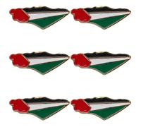 HOMSFOU Broches Drapeau Palestine Épingles Métalliques Résistantes Design Distinctif en Alliage de Zinc Lot de 6 pour Paquet à Dos ou Vêtements