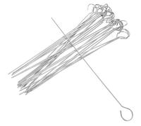 HOMSFOU Brochettes en Acier Inoxydable 30 Pcs 2,5 X 20 Cm Aiguille à Griller Robustes pour Barbecue et Rôtissage, Accessoire de Barbecue Multifonction, pour Grillades en Extérieur