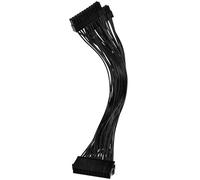 HOMSFOU Câble d'Extension Alimentation 24 Broches ATX Noir Double PSU Synchronisé Démarreur 24Pin Compatible Dc33V-12V Répartiteur d'alimentation pour Carte Mère PC Usage