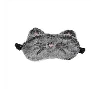HOMSFOU Cache-œil de Sommeil en Peluche Noire, Confortable et Lavable, Style Chat Adorable, pour Fêtes D'anniversaire Licorne et Présents pour Femmes et Filles
