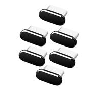 HOMSFOU Cache-USB C Bouchon de Protection pour Téléphone Portable, Lot de 6 Pièces en Alliage D'aluminium, Noir, Accessoire de Maintenance Compatible Ports de Charge USB-c, Protection