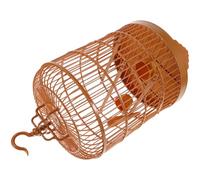 HOMSFOU Cage à Perroquet en Plastique Ronde 25 Cm Bac Amovible et Support Intégré, Cage Suspendue pour Perruche et Calopsitte, Adaptée Usage Intérieur et Extérieur, Fournitures