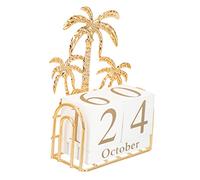 HOMSFOU Calendrier Bois Unique avec Support Décoration de Bureau Art Calendrier Bois pour Maison Café Bureau et Chambre comme Original