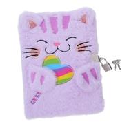 HOMSFOU Carnet de Notes Peluche avec Cadenas Cahier Animaux Mignons Journal Intime Fille Couverture Douce et Fuzzy pour Garçon Fille