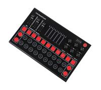 HOMSFOU Carte Son Externe Noire Mélangeur Audio et Modificateur de Voix Portable, Effets Sonores Intégrés et Monitoring en Temps Réel pour Diffusion en Direct et Streaming