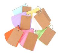 HOMSFOU Cartes Mémo Vierges Multicolores 350 Pcs Anneaux Fiches à Peindre à la Main Carnet de Notes à Feuilles Mobiles DIY pour Prise de Notes Révisions et Messages