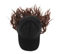 HOMSFOU Casquette de Baseball Postiche Courte Bou Synthétique Brune, Style Bobo Moderne, Coiffure Chapeau Pratique pour Femme, Bonnet Léger et Confortable Quotidien