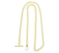 HOMSFOU Chaîne de Montre de Poche Électroplaquée Dorée, Chaîne Suspendue T-Boucle en Métal, Accessoire Vestimentaire pour Vêtements et Jeans, 1 Pièce, Bijou Homme et Femme, Usage