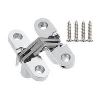 HOMSFOU Charnière de Porte Invisible en Alliage de Zinc 13X45 MM Charnière à Paumelle Réglable 3D pour Porte en Bois Pivotement à 180 Degrés Compatible Ouverture Gauche et Droite