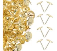 HOMSFOU Clous de Tapissier en Fer Doré Vintage 300 Pcs, Punaises Décoratives pour Meubles Anciens, Clous de Rembourrage pour Canapé, Chaise et Tapisserie, Matériel de Mobilier