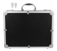 HOMSFOU Coffret à Outils en Alliage D'aluminium 10 Pouces Noir Serrure et Clé, Mallette Rigide Portable Multifonction pour Remède et Cosmétiques, Grosse Capacité, Valise de Rangement