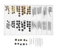 HOMSFOU Coffret D'accessoires pour Montre avec Couronnes en Cuivre Doré et Argenté, Tiges et Barrettes à Ressort, Kit de Réparation Précis et Compact pour Horlogers et Bricoleurs